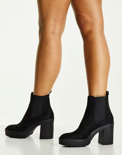 Miss Selfridge Alexia black mid ankle boot | ASOS (Global)