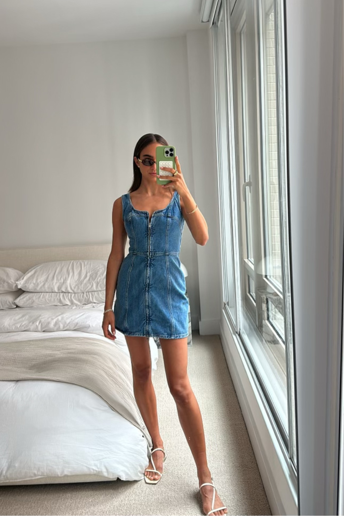 今季チカキサダ DENIM LONG BUSTIER 今季チカキサダ DENIM LONG
