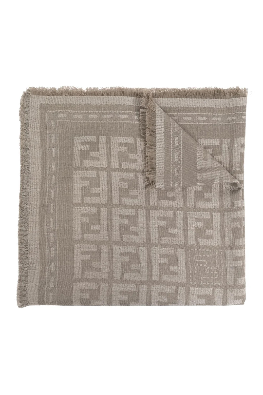 Fendi FF Jacquard Fringed-Edge Shawl | Cettire Global