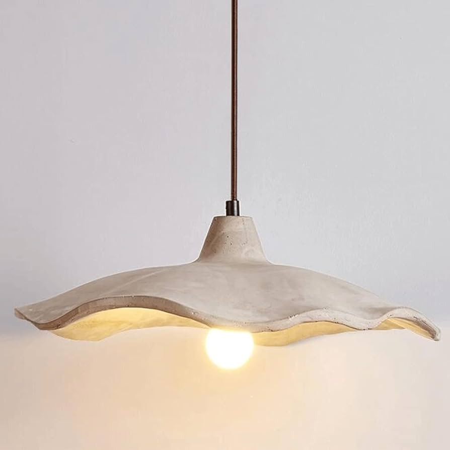Retro Japanese Wabi-sabi Cement Pendant Light Creative Lotus Leaf Shape Concrete Chandelier with ... | Amazon (CA)