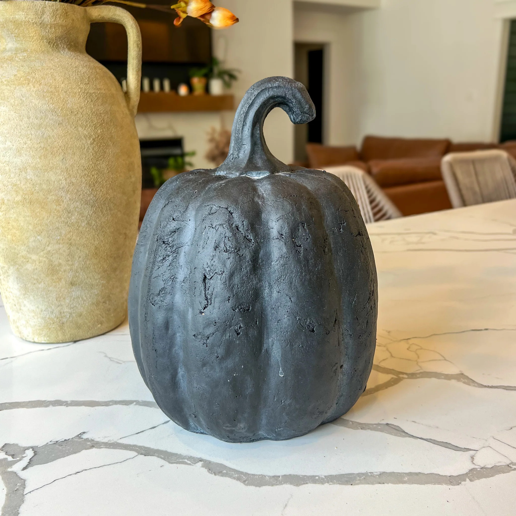 Black Terracotta Pumpkin | Large | MJHome