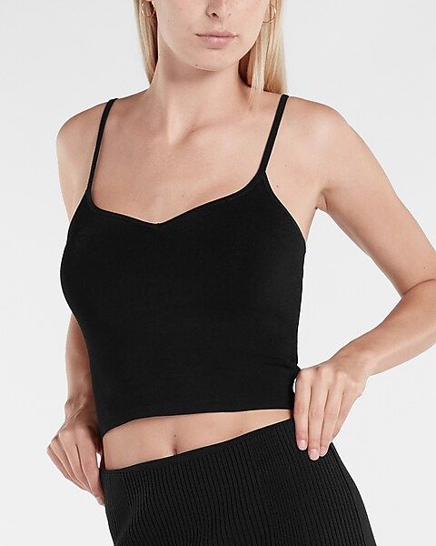 Body Contour Sweetheart Cropped Sweater Cami | Express