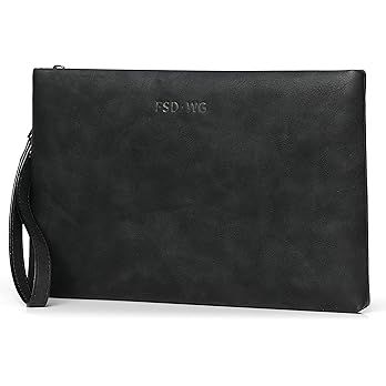 FSD.WG Mens Clutch Bag Man Purse Handbag 12 inches Large Hand Bag Big Clutch Wallet 3 COLOR | Amazon (US)