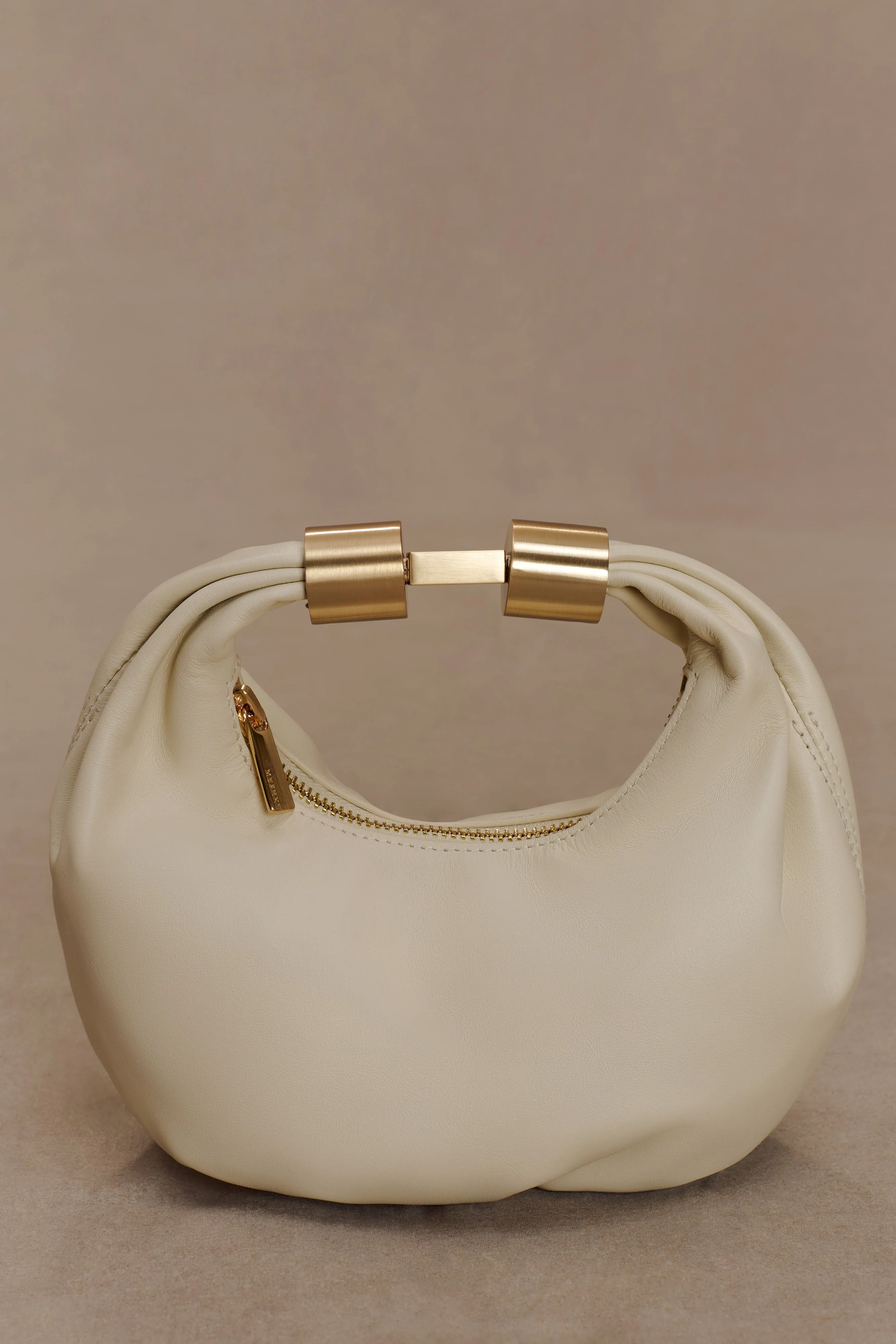 Mini Croissant Leather Bag - Ivory | MESHKI US