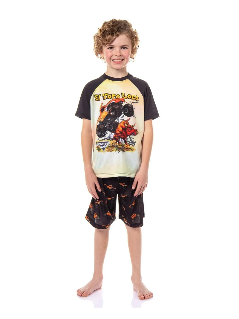 Monster Jam Boys' El Toro Loco Crazy Bull Truck Sleep 2 Piece Short Sleeve Shirt Shorts Pajama Se... | Walmart (US)