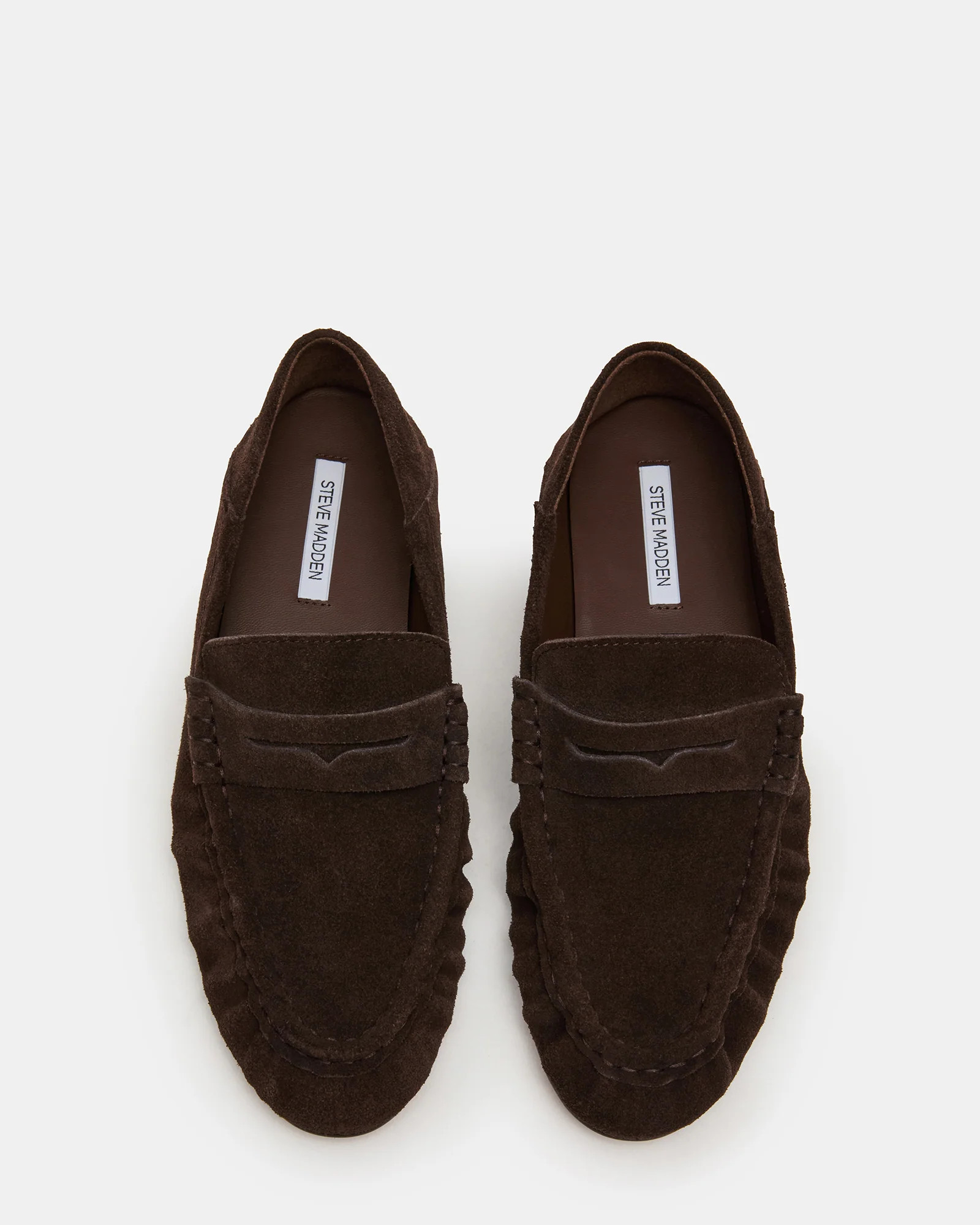 ROGER Chocolate Brown Suede Slip-On Women's Loafer | Steve Madden (US)