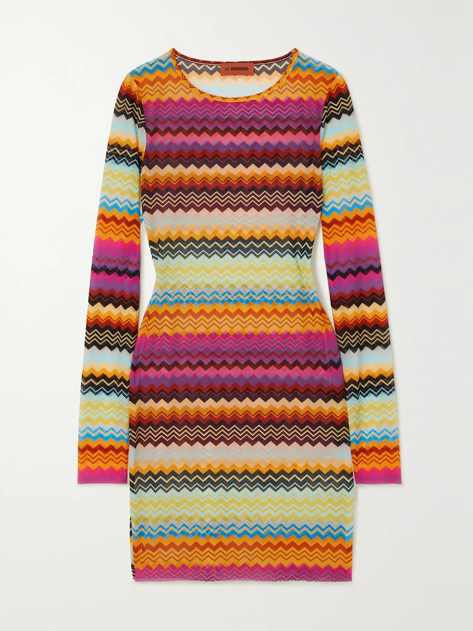 Striped stretch-tulle mini dress | NET-A-PORTER (US)