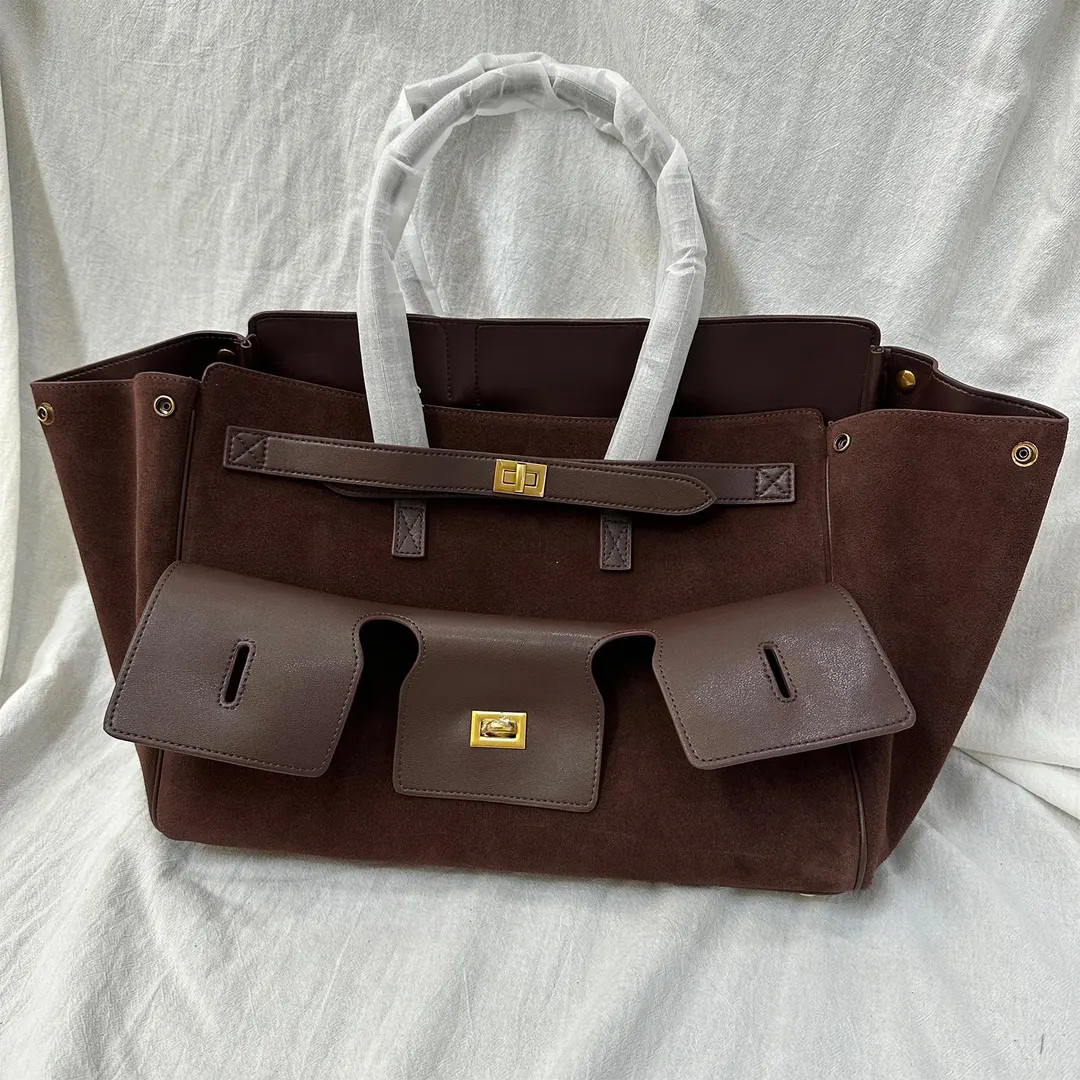 Suede Leather Tote Bag, Minimalist Suede Shoulder Bag, Large Women's Handbag, Commuter Bag - Etsy | Etsy (US)