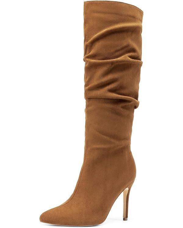 DREAM PAIRS Knee High Boots for Women, Sexy Pointed Toe Stiletto High Heel Slouchy Suede Tall Boo... | Amazon (US)