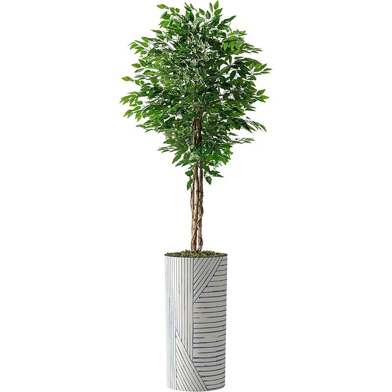 Artificial Tree In Modern Planter, Fake Ficus Silk Tree Home Decoration (Plant Pot Plus Tree) | Wayfair North America