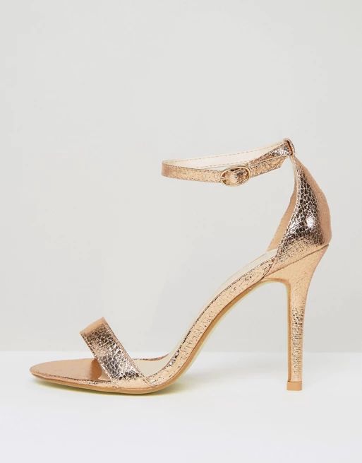 Glamorous Gold Patent Two Part Heeled Sandals | ASOS US