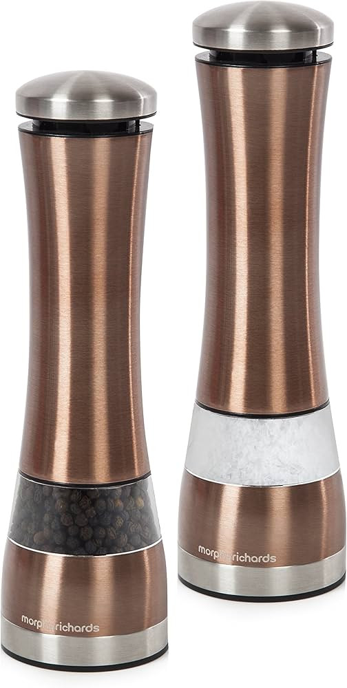 Morphy Richards 974235 Accents Electronic Salt and Pepper Mill Set, Stainless Steel, Copper , 6.5... | Amazon (US)