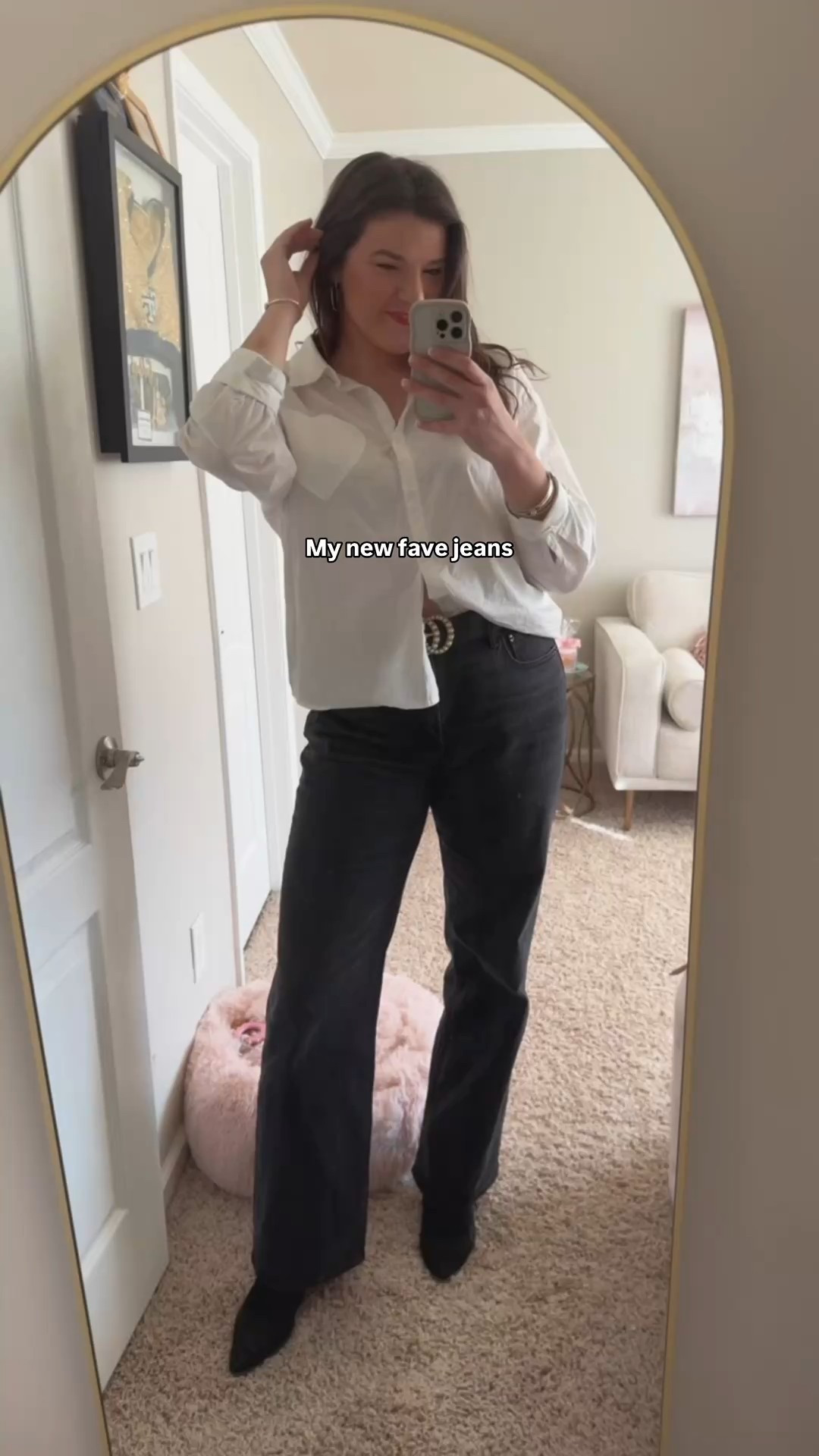 Heart embroidered jeans😍 wearing classic fit in size 30 Long & they fit perfectly!

#LTKSeasonal #LTKWorkwear #LTKootd