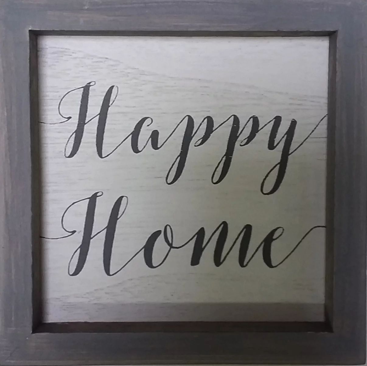 Mainstays 5" Happy Home Gray Rustic Typography Wooden Tabletop Sign | Walmart (US)