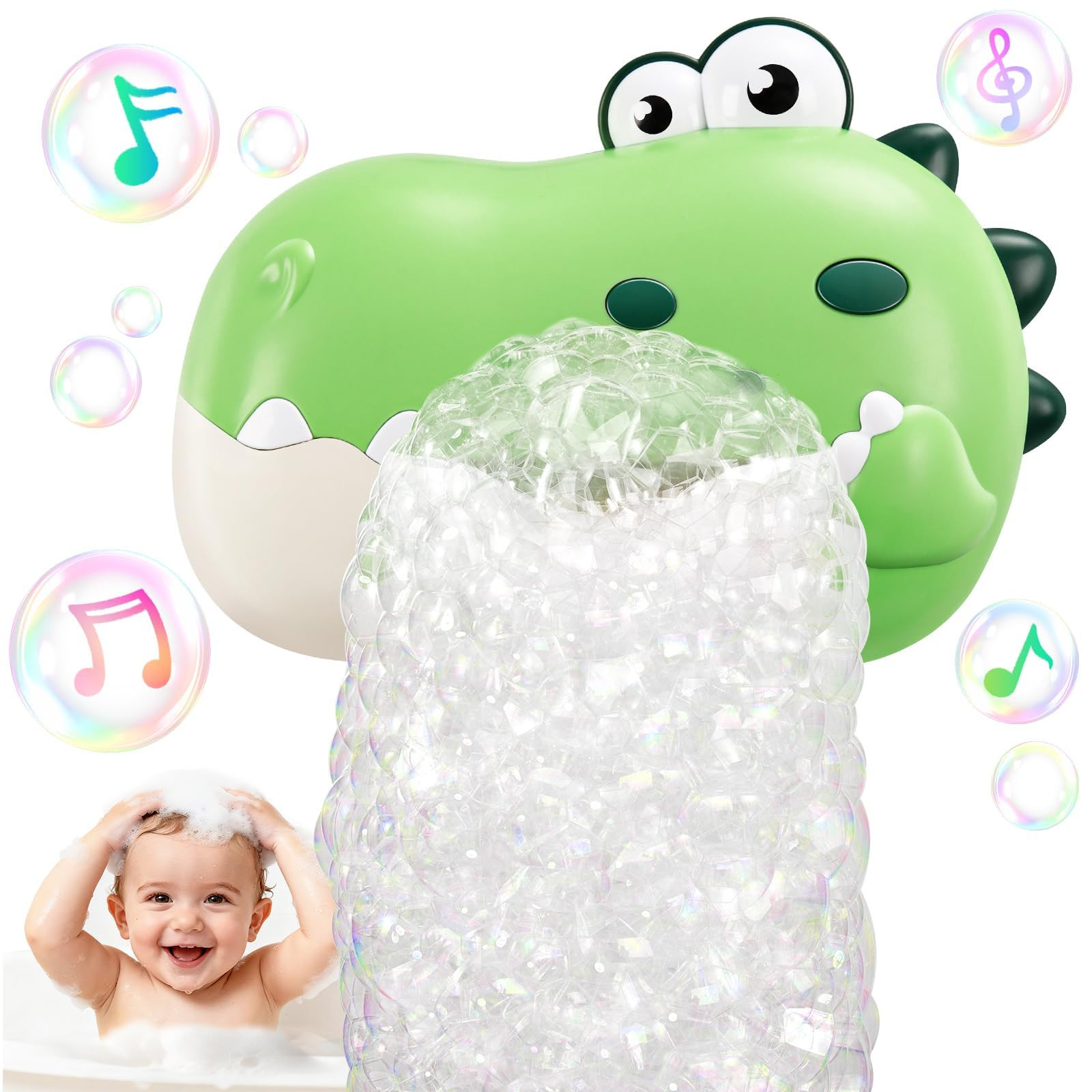 Baby Bath Toys, Rechargeable Dinosaur Bath Bubble Machine with Music, Bathtime Bathtub Toys for T... | Amazon (US)