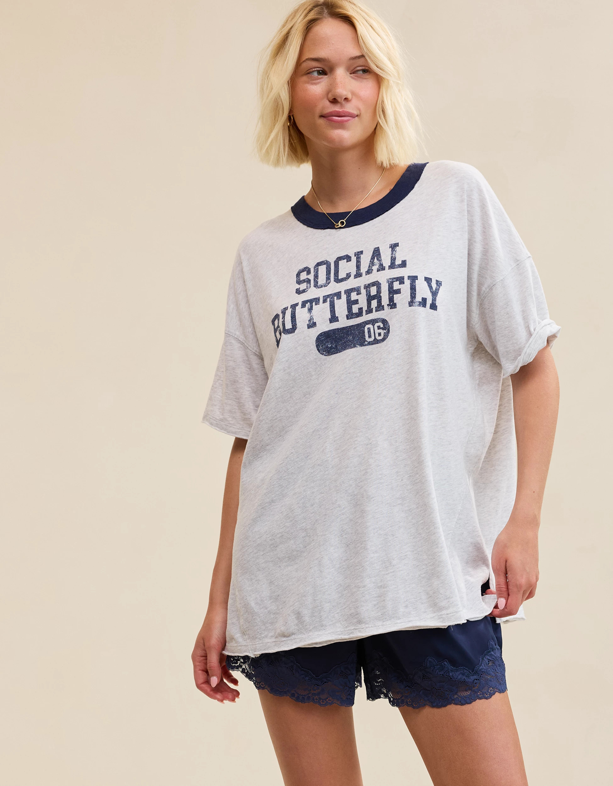 Aerie Oversized Crew Boyfriend T-Shirt | Aerie