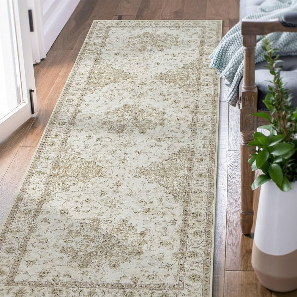 jinchan Runner Rug 2x7 Vintage Kitchen Washable Runner Rug Floral Hallway Rug Non Slip with Rubbe... | Amazon (US)