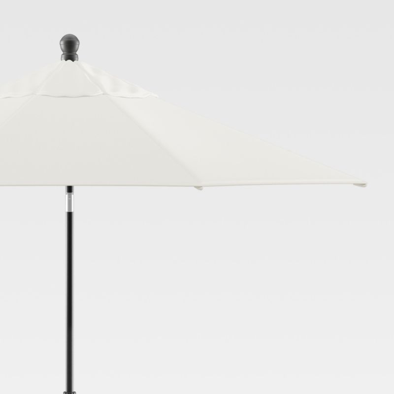 9' Round Sunbrella White Sand Outdoor Patio Umbrella with Tilt Black Frame + Reviews | Crate & Ba... | Crate & Barrel