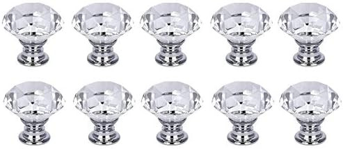 NVTED Cabinet Knobs Drawer Pulls, Diamond Shape Crystal Glass Drawer Cabinet Pull Knob Handle Kit... | Amazon (US)