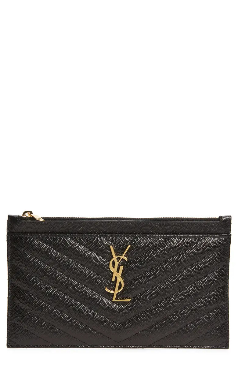 Monogramme Quilted Leather Zip Pouch | Nordstrom