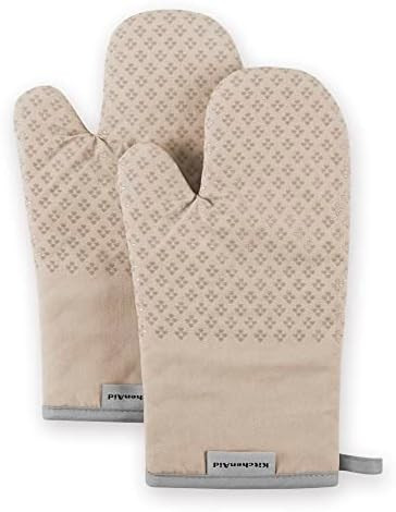 KitchenAid Asteroid Oven Mitt Set, 7"x12.5", Milkshake Tan, 2 Piece | Amazon (US)