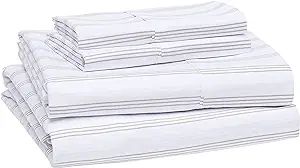 Amazon Basics Lightweight Super Soft Easy Care Microfiber Bed Sheet Set with 14" Deep Pockets - F... | Amazon (US)