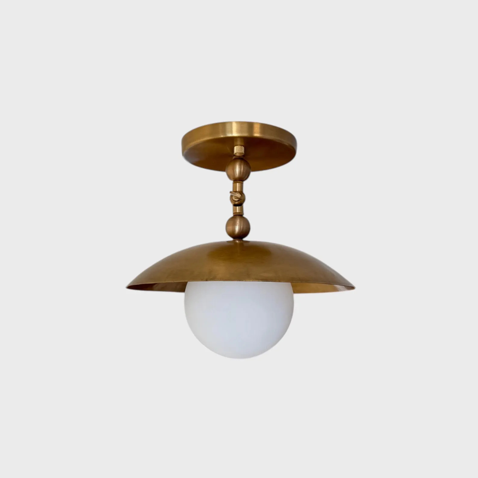 Handmade Brass Dome Ceiling Light: Mid-century Modern Opal Glass Fixture - Etsy | Etsy (Global)