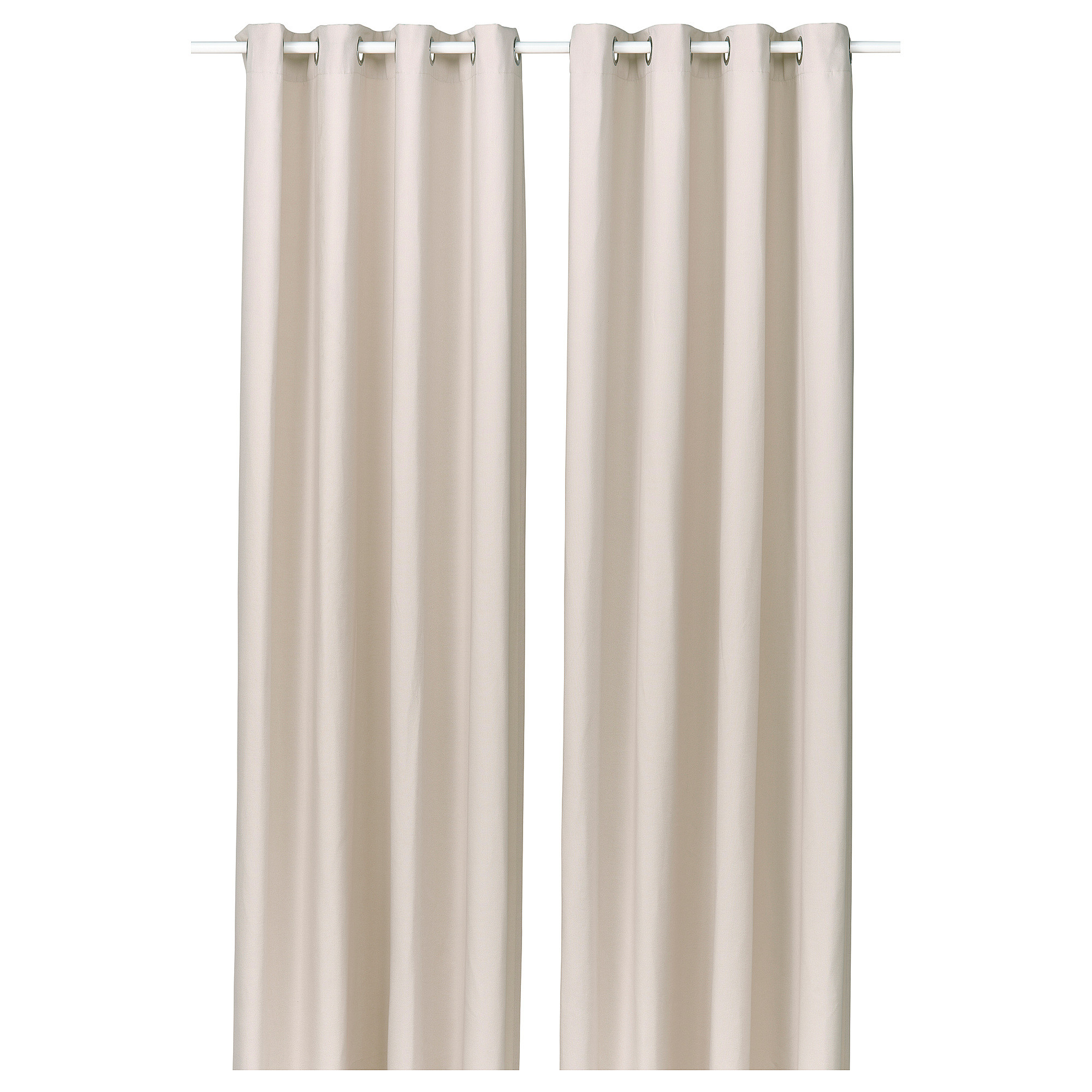 GINSTMOTT curtains, 1 pair, beige/with eyelets, 57x98"  - IKEA | IKEA US