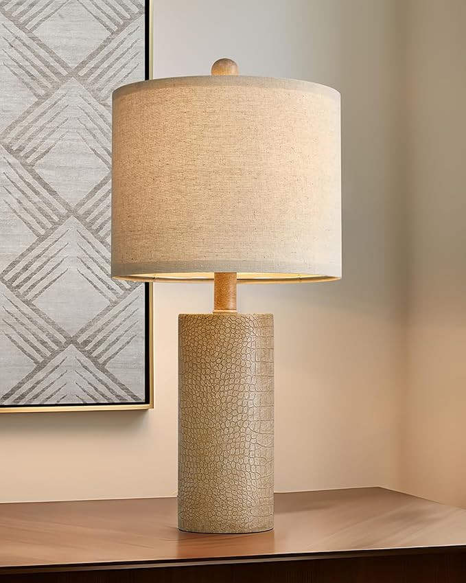 20.5" Farmhouse Lamp Single Resin Table Lamps for Living Room Bedroom Entryway Table Office Dorm ... | Amazon (US)