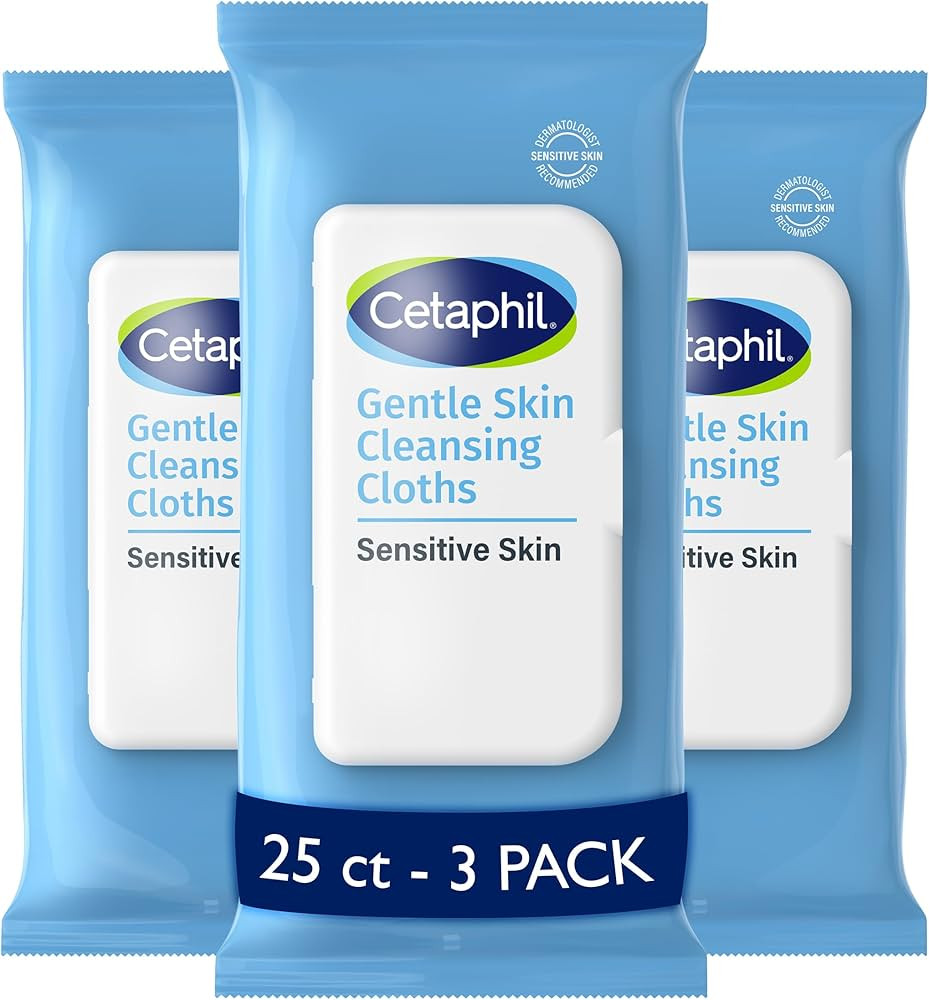 Cetaphil Face and Body Wipes, Gentle Skin Cleansing Cloths, 25 Count (Pack of 3), for Dry, Sensit... | Amazon (US)