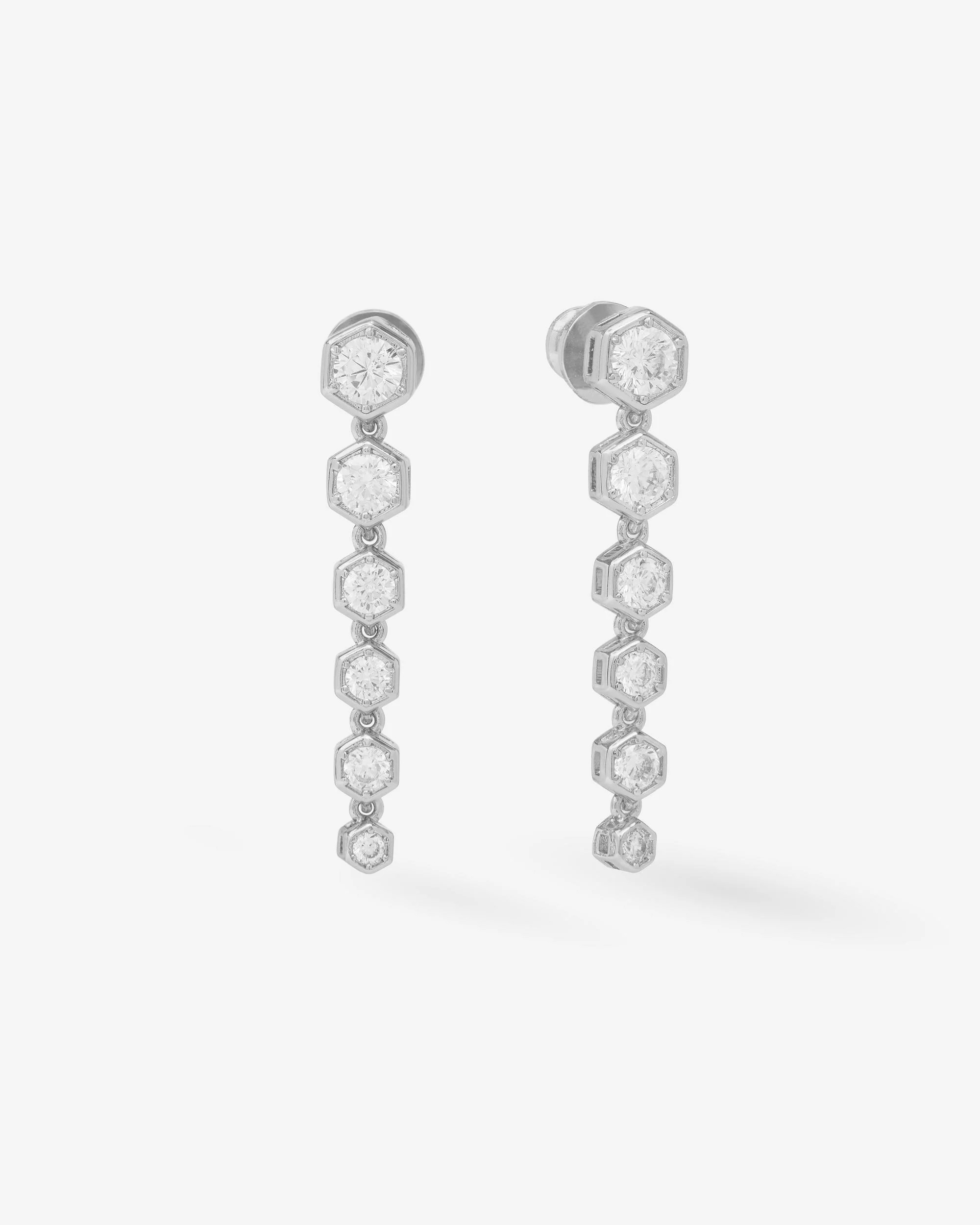 Queen Bee Drop Earrings - Silver|White Diamondettes | Melinda Maria Jewelry