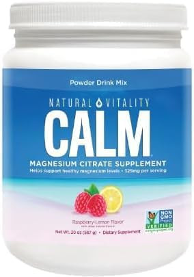 Natural-Vitality Calm Magnesium Citrate Powder, Raspberry Lemon Flavor, 20 Ounces+Bundle Guide | Amazon (US)