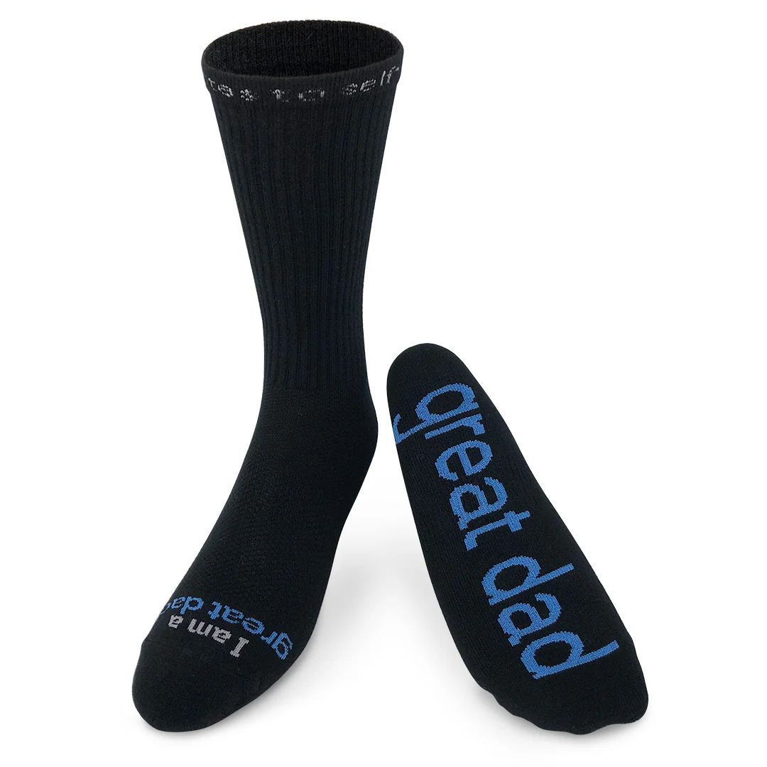 I am a great dad® black crew socks | notes to self