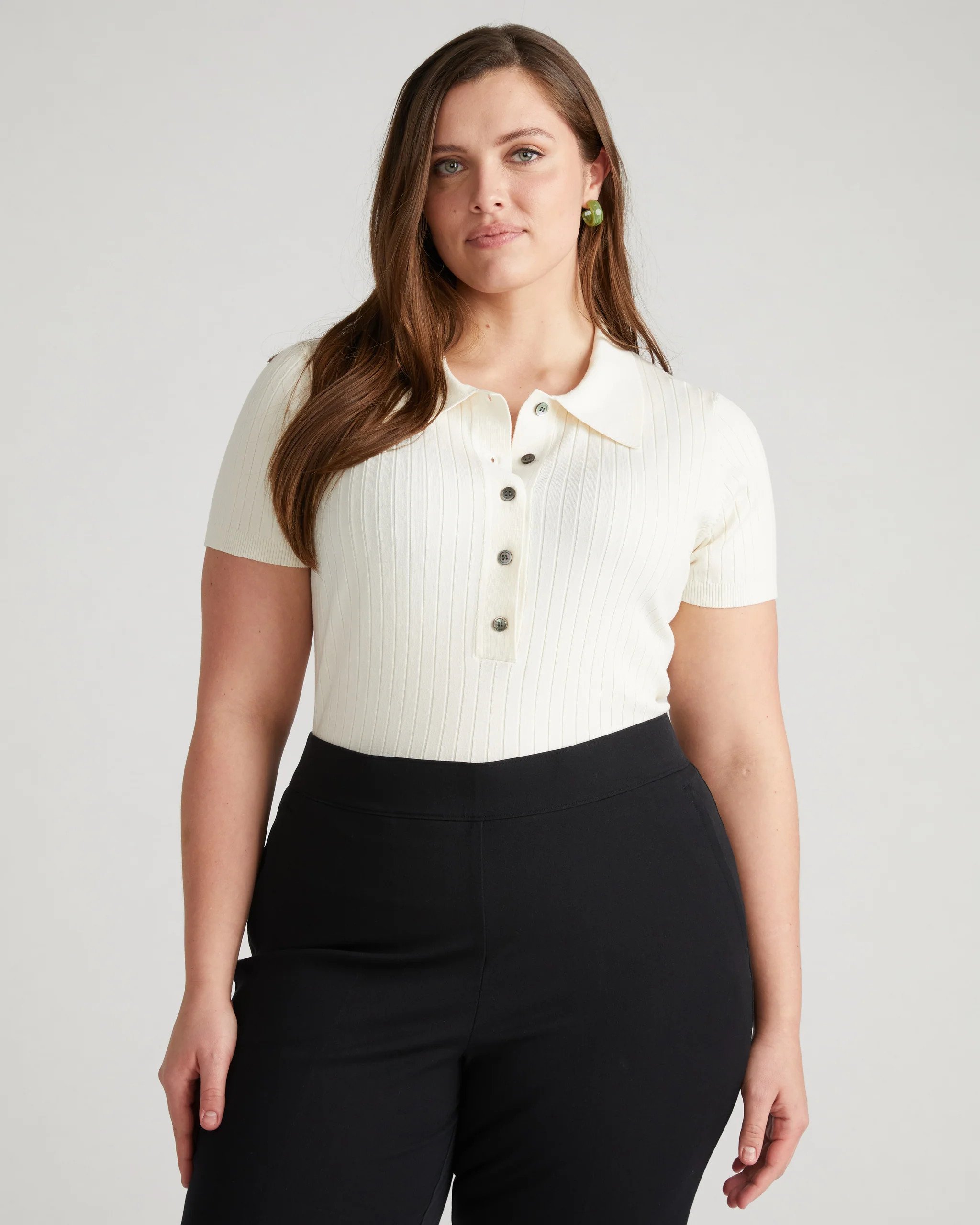 Jacqueline Short Sleeve Polo Sweater | Universal Standard