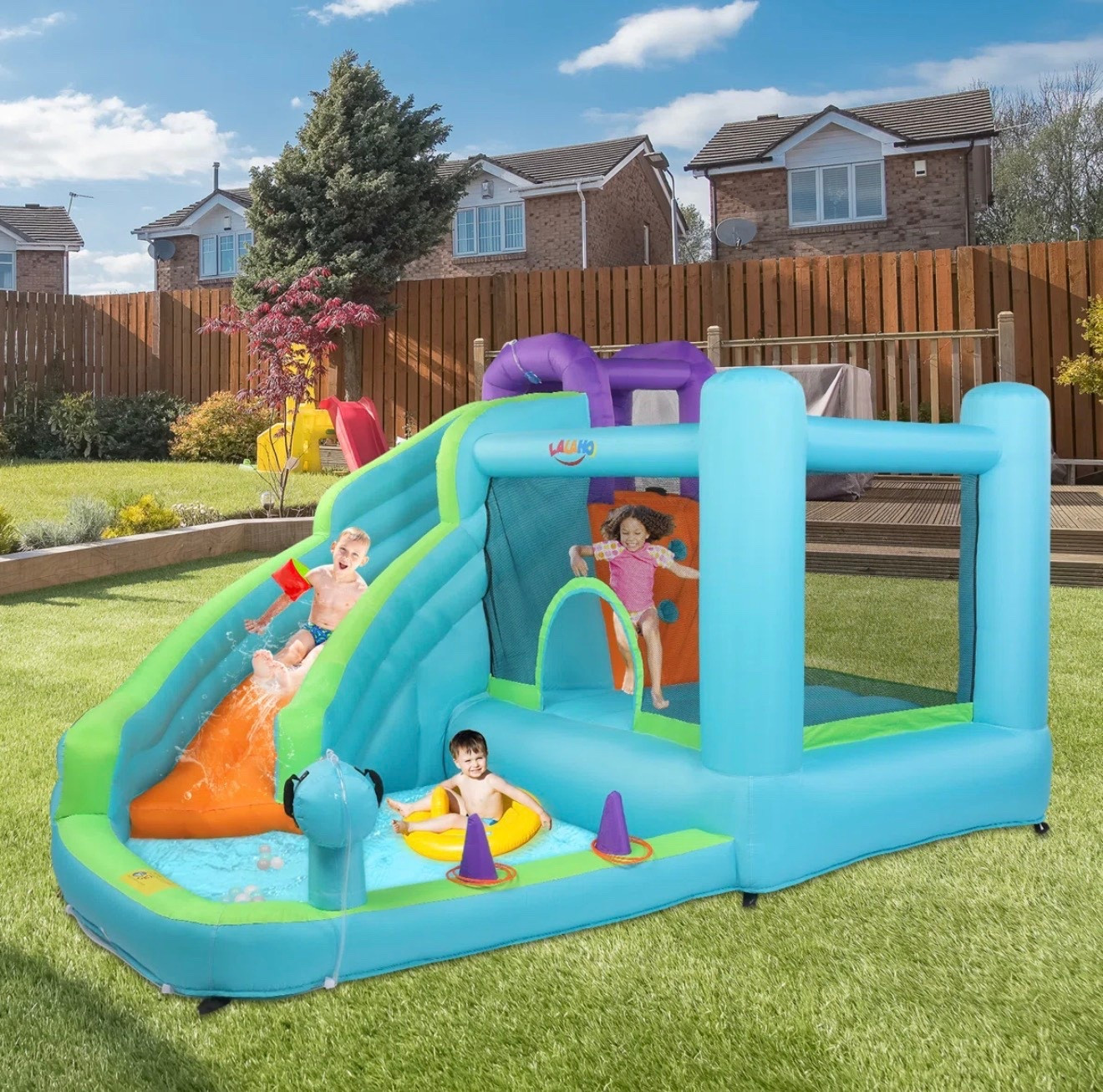 Bounce house with slide and air blower @Wayfair 

#LTKSwim #LTKSeasonal #LTKKids