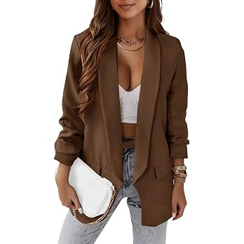 KIRUNDO Oversized Blazers for Women Business Casual, Long Sleeve Open Front Suit Jackets, Work Of... | Amazon (US)