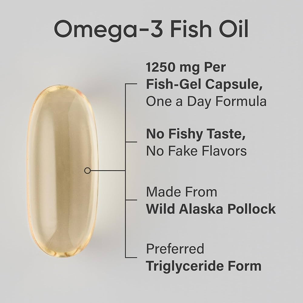 Sports Research® Omega-3 Fish Oil 1250 - Triple Strength Fish Oil Supplement from Wild Alaska Po... | Amazon (US)