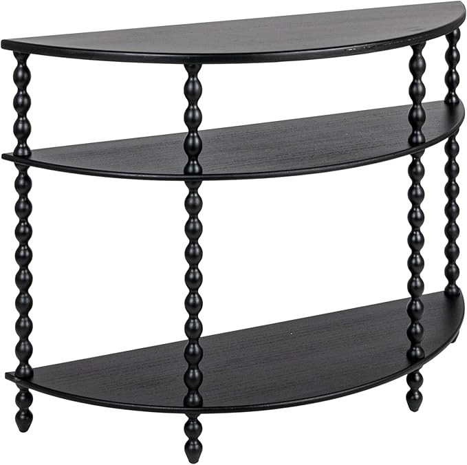 Creative Co-Op 3-Tier Curved Accent Table with Beveled Shelves and Doweled Legs, Matte Black Fini... | Amazon (US)