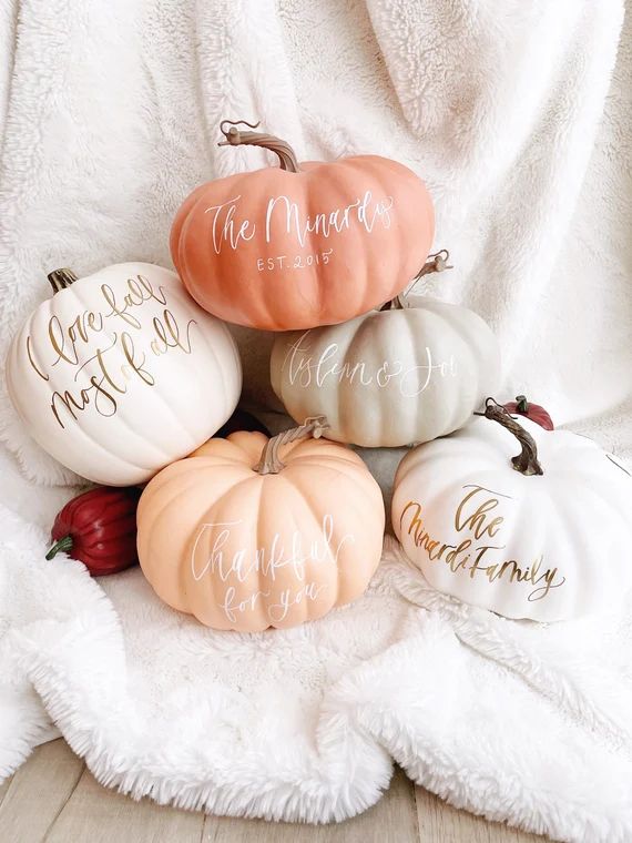 Personalized Pumpkin, Custom Pumpkin, Pink Pumpkin, Pumpkin Decor, Pink Pumpkin Decor, Halloween ... | Etsy (US)