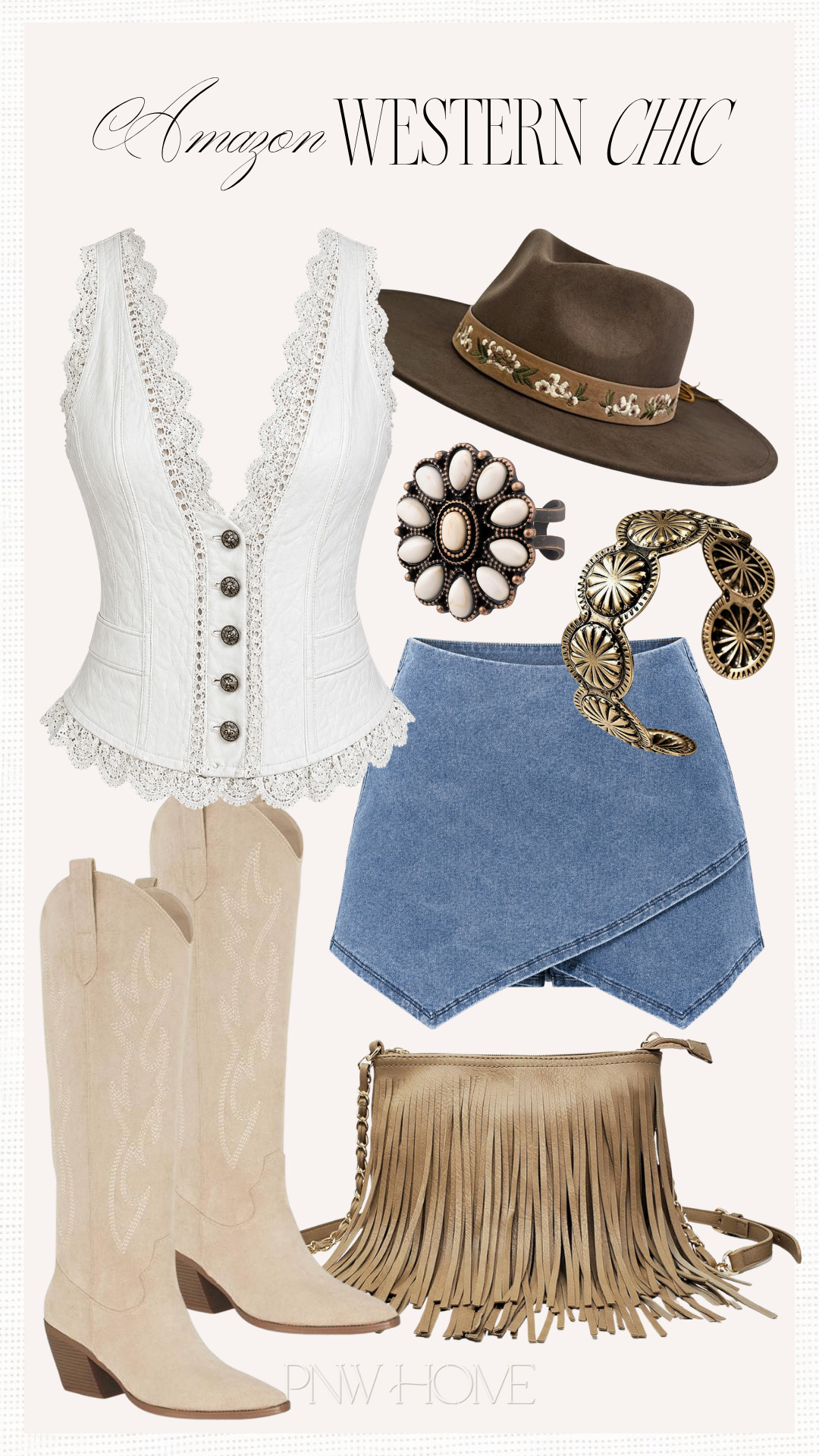 Western chic finds from Amazon!

western look, western style, western outfit, summer fashion, summer style, summer outfit, summer looks, rodeo outfit, rodeo looks, rodeo style, Nashville looks, Nashville outfit, white blouse, denim mini skirt, cowgirl boots, cowboy boots, western hat, cowgirl hat, cowboy hat, western jewelry, country concert look, country concert outfit, fringed handbag, fringe purse, western purse 

 #LTKgrwm #LTKootd #LTKTall