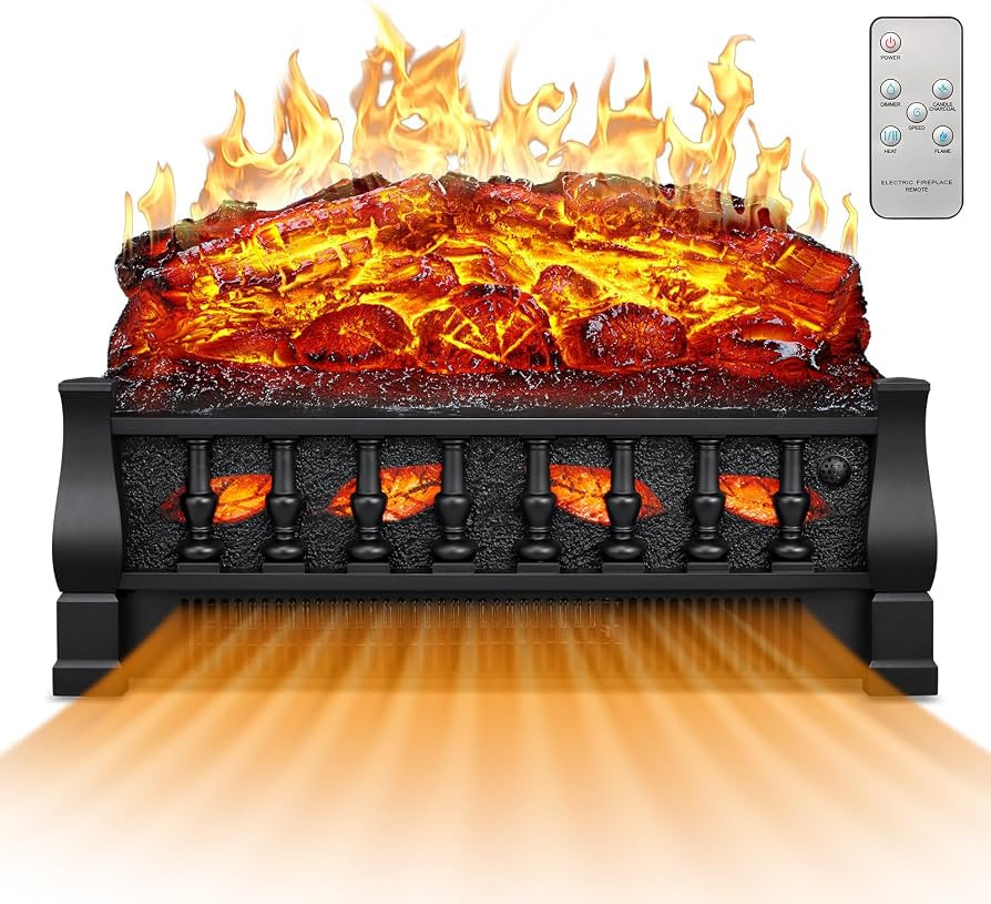 21 Inches Electric Fireplace Insert Log Heater Set, Freestanding Heater with Adjustable Flame Bri... | Amazon (US)