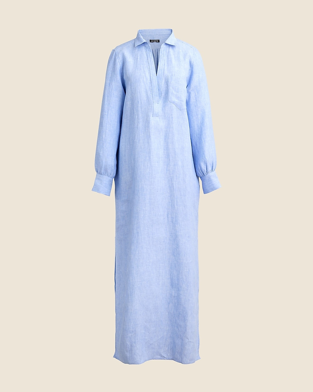 Bungalow maxi popover dress in linen | J. Crew US