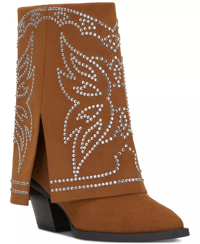 Women's Jadiza Fold-Over Cuffed Cowboy Boots, Created for Macy's | Macy's