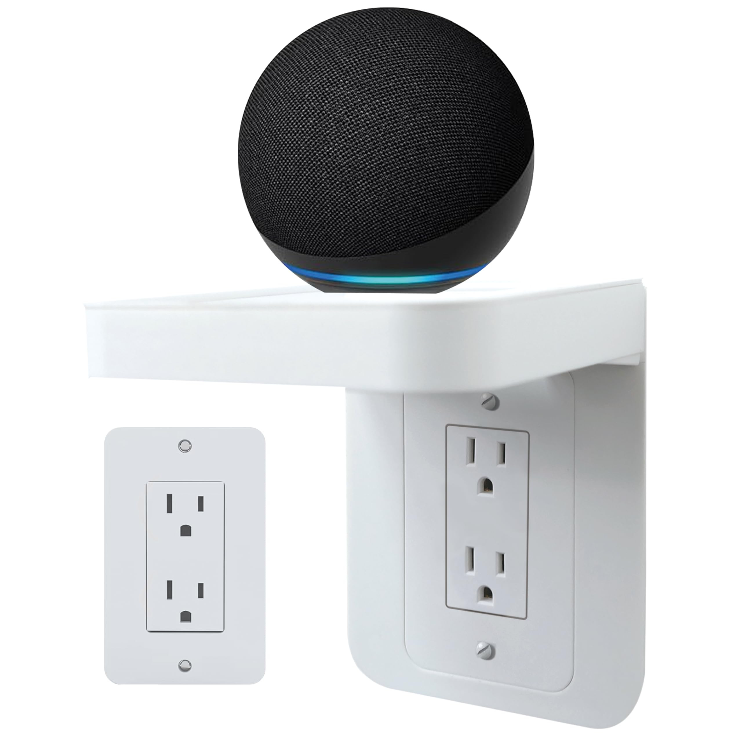 Outlet Shelf Holder Fit for Decorator Receptacle, Bathroom Decor Built-in Cable Management,Space ... | Amazon (US)