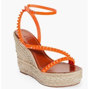 CHRISTIAN LOUBOUTIN Mafaldina Zeppa 120 Wedge Sandals  Neon Orange $895 | Poshmark