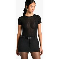 boohoo Women's Tailored Mini Belt Detail Skort in Black | Size: 12 | NastyGal UK