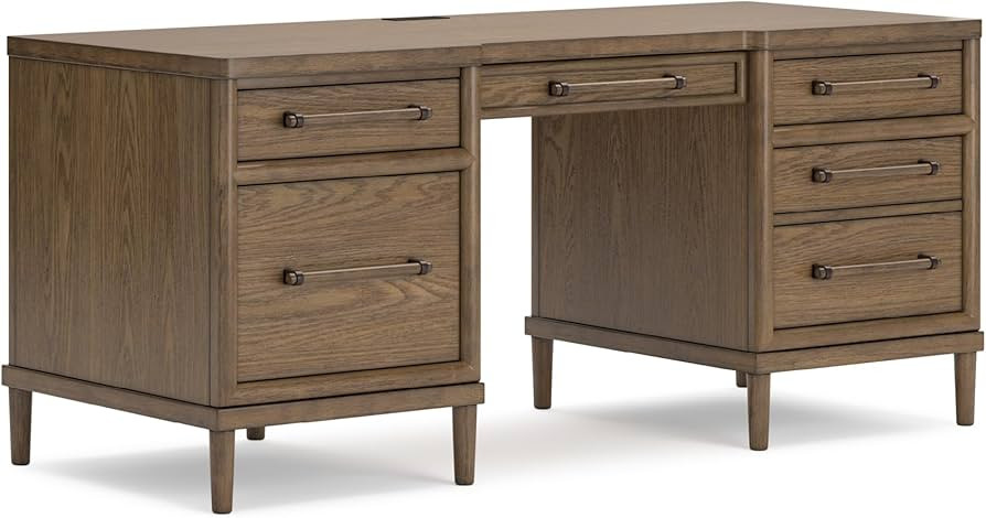 Signature Design by Ashley Roanhowe Contemporary 68" Home Office Desk with 6 Felt-Lined Drawers, ... | Amazon (US)