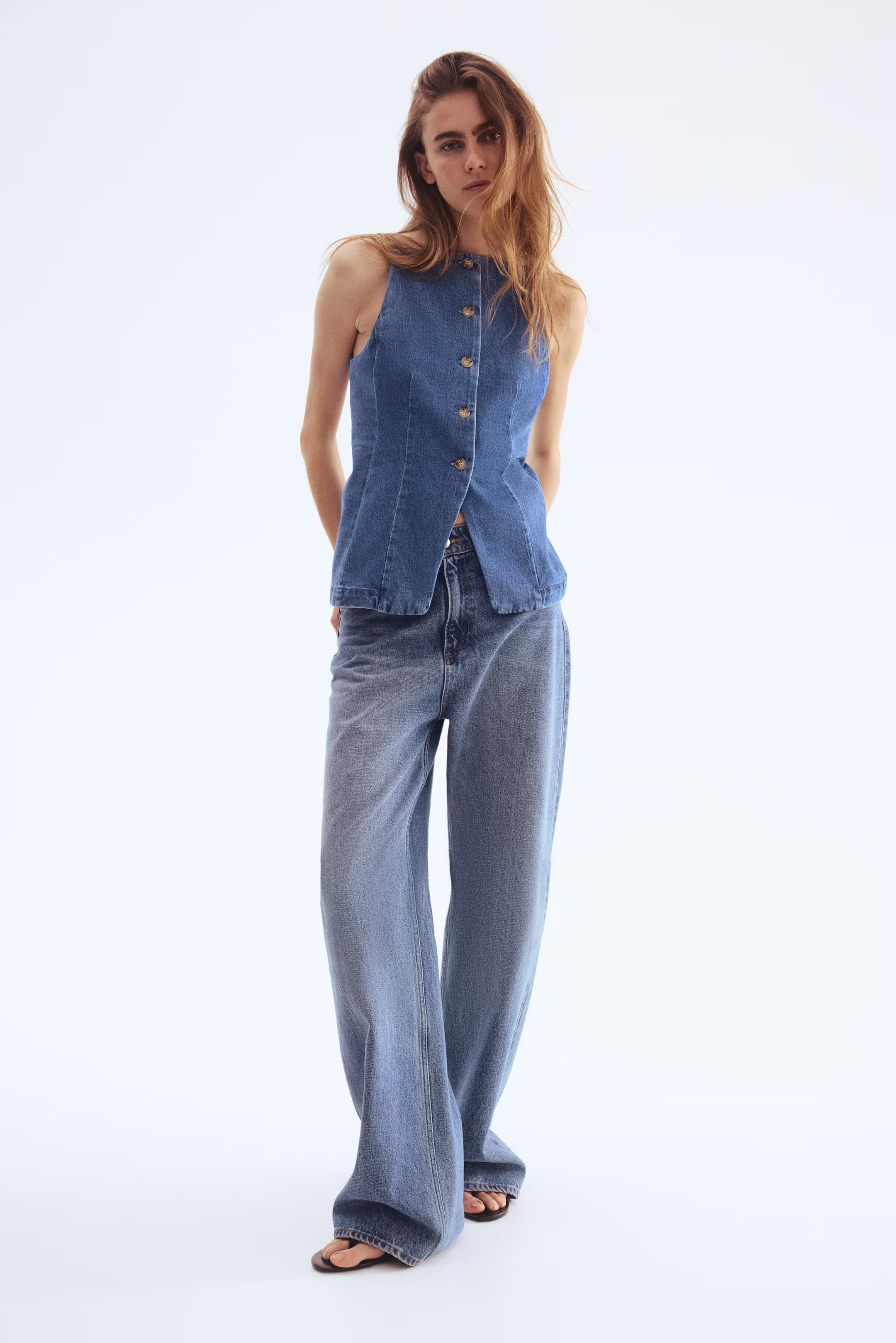 Tailored denim waistcoat | H&M (UK, MY, IN, SG, PH, TW, HK)