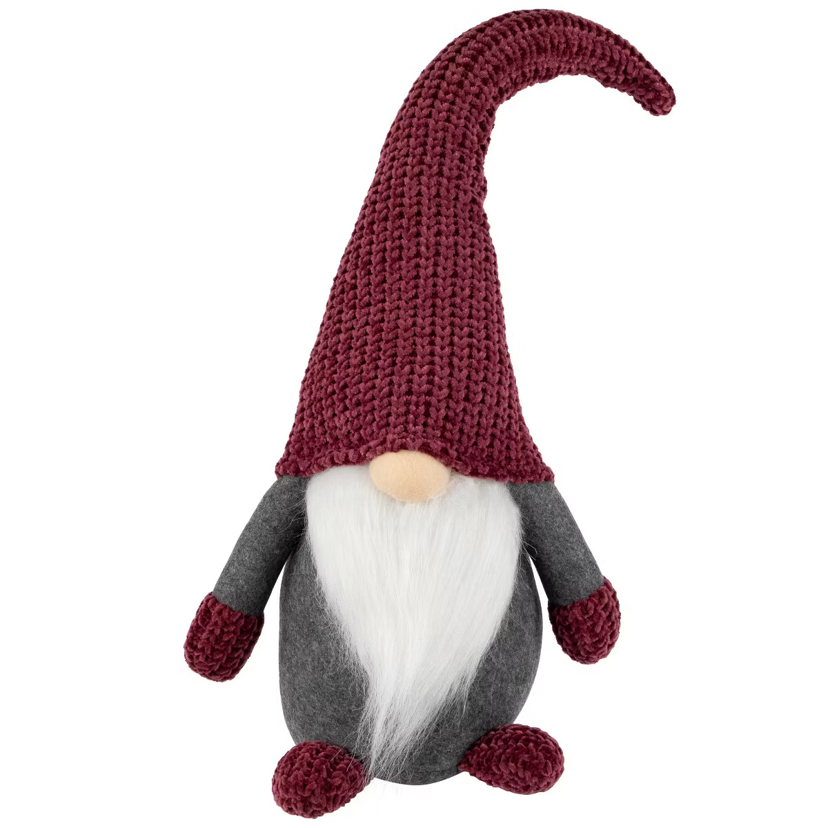Northlight Standing Gnome with Knitted Hat Christmas Decoration - 18" - Mauve and Gray | Target
