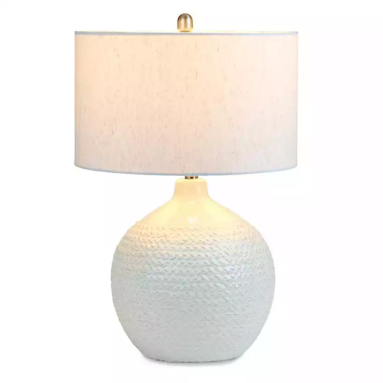 New! Ivory Ceramic Rope Table Lamp | Kirklands